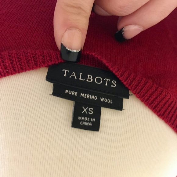 NEW TALBOTS MERINO WOOL Wine Red Sweater Size XS - Picture 7 of 8